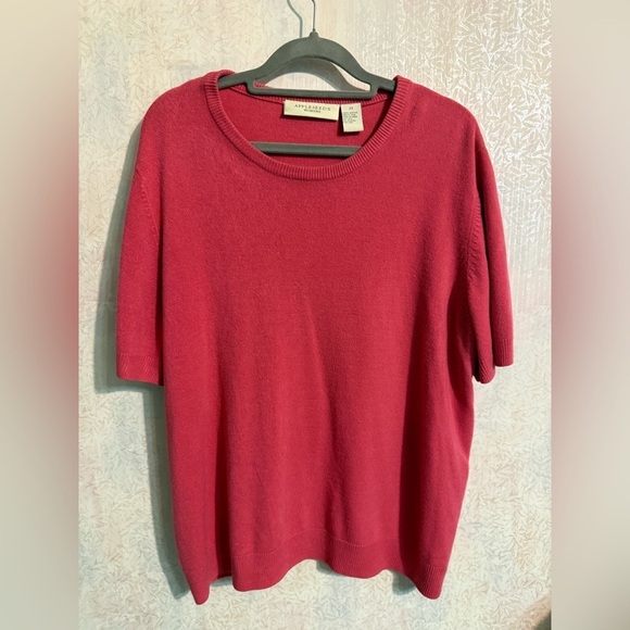 Appleseed's Sweaters - Appleseed's Soft Vibrant Pink Cozy Knit Top, Sz 2X